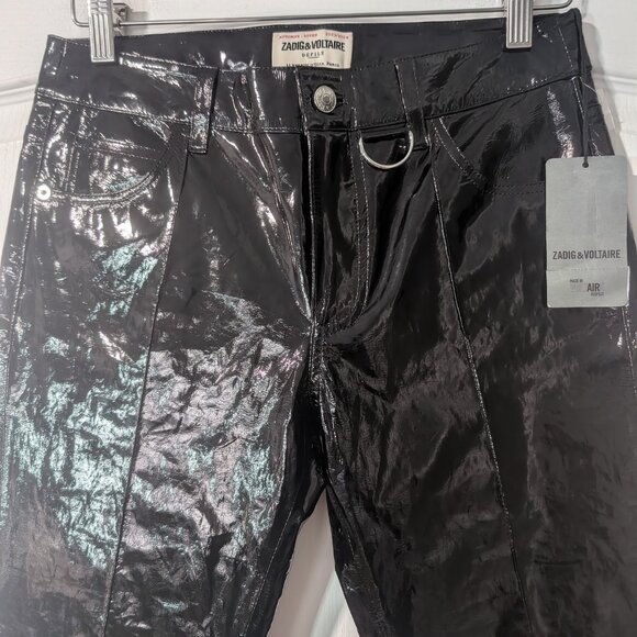 Zadig & Voltaire | Peko Vinyl Leather Pants In Black - Picture 11 of 15